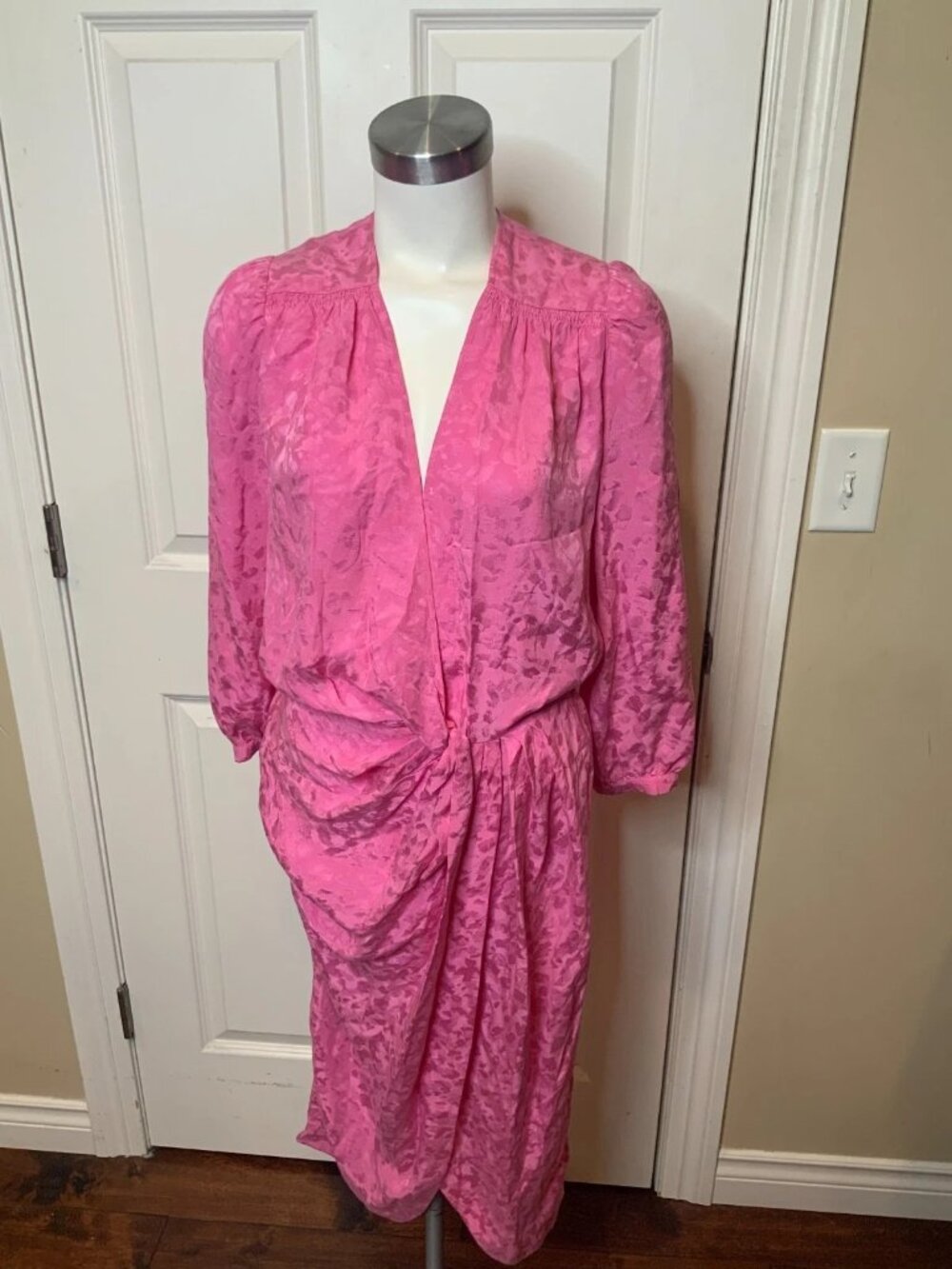 Zadig & Voltaire Pink Animal Pattern Midi Dress NWT, Size M